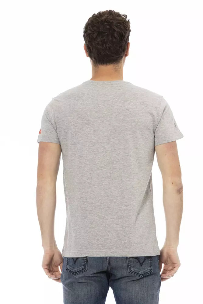 Trussardi Action Gray Cotton Men T-Shirt Trussardi Action