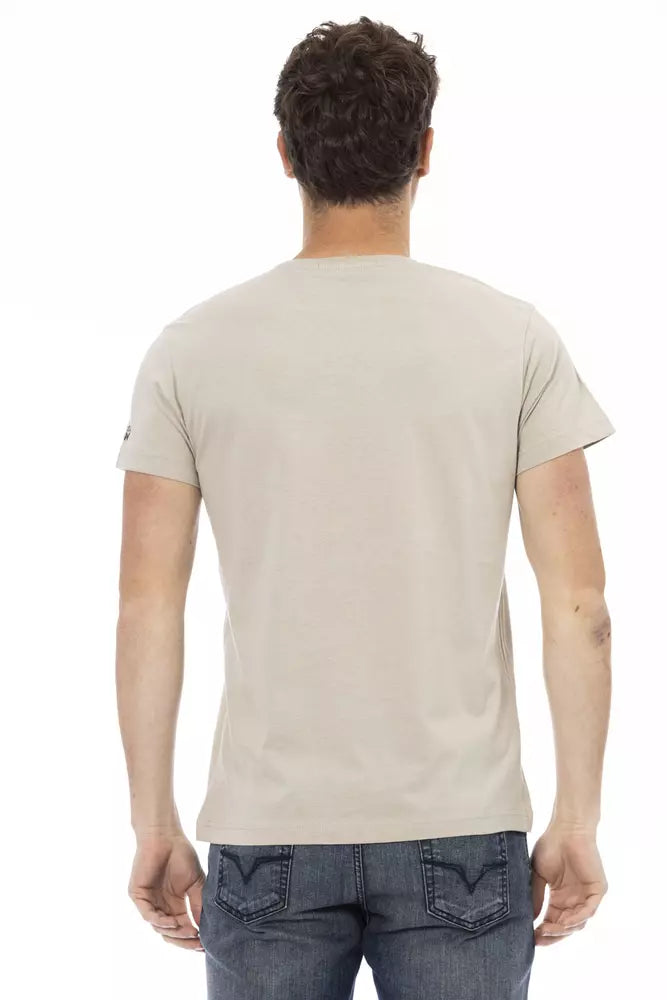 Trussardi Action Beige Cotton Men T-Shirt Trussardi Action
