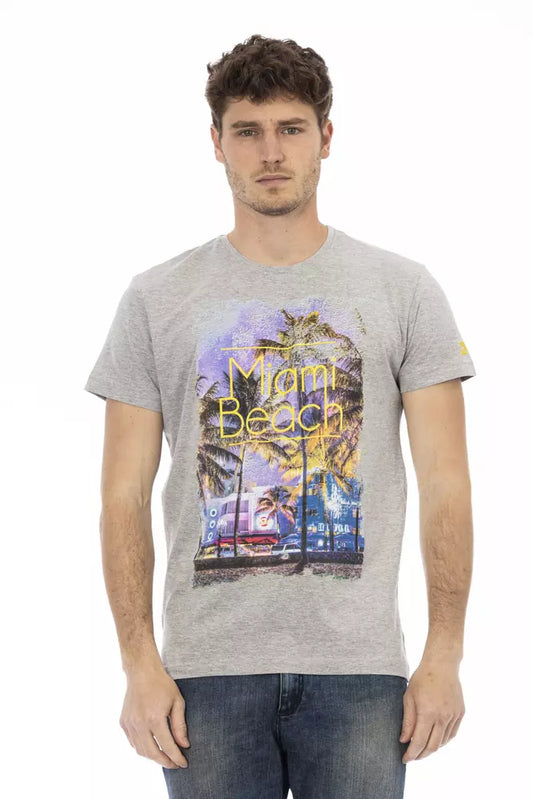 Trussardi Action Gray Cotton Men T-Shirt Trussardi Action