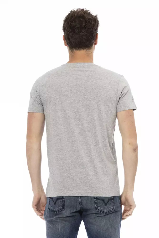 Trussardi Action Gray Cotton Men T-Shirt Trussardi Action
