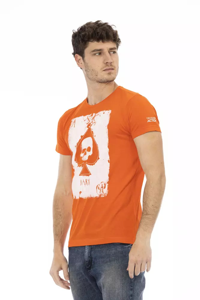 Trussardi Action Orange Cotton Men T-Shirt Trussardi Action