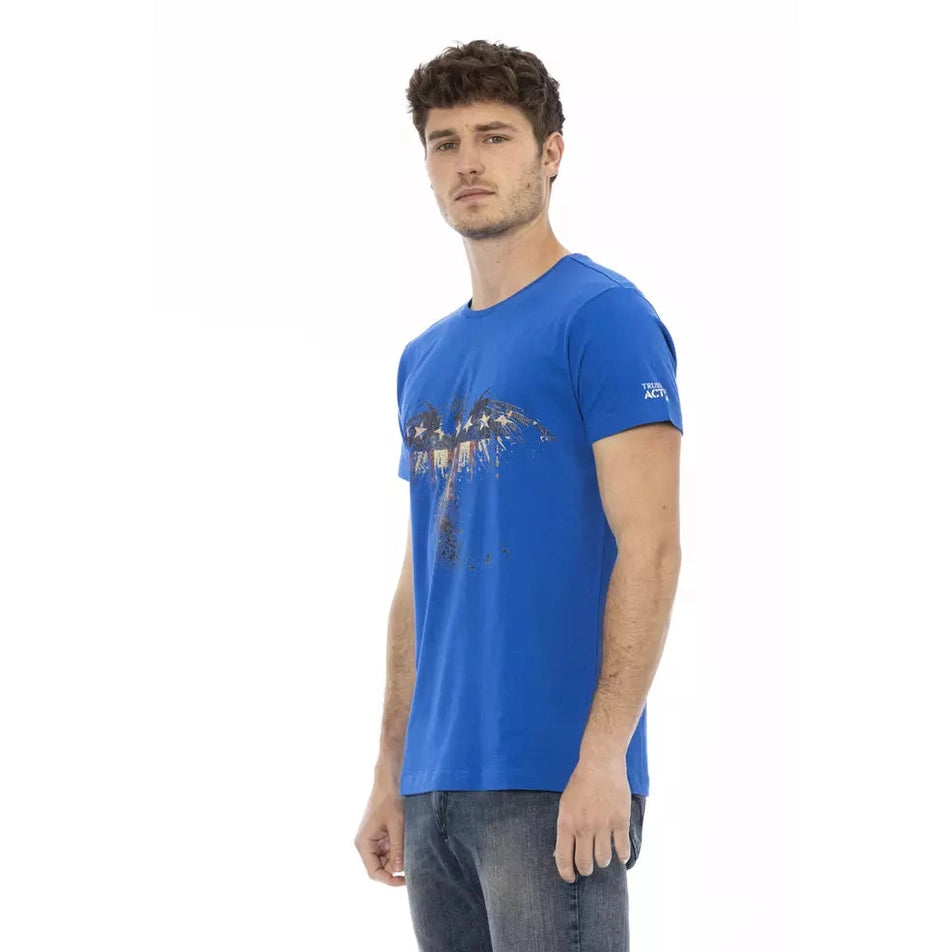 Trussardi Action Blue Cotton Men T-Shirt