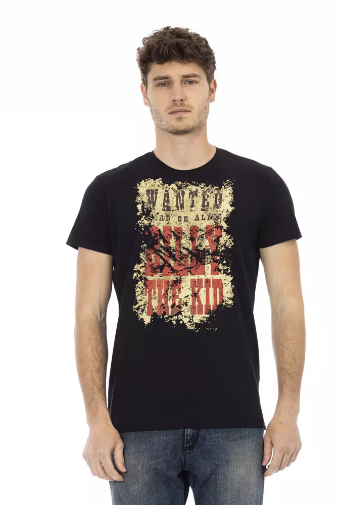 Trussardi Action Black Cotton Men T-Shirt Trussardi Action