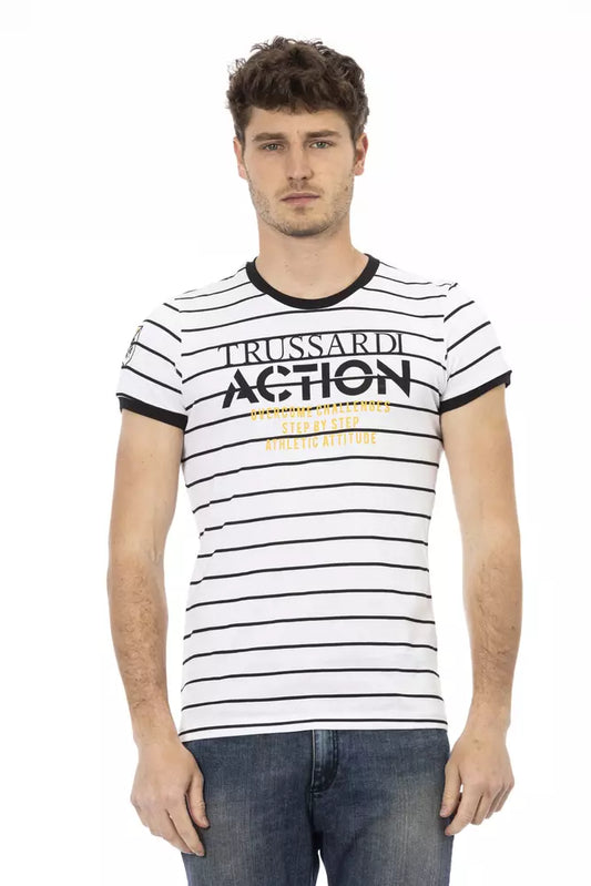 Trussardi Action White Cotton Men T-Shirt Trussardi Action
