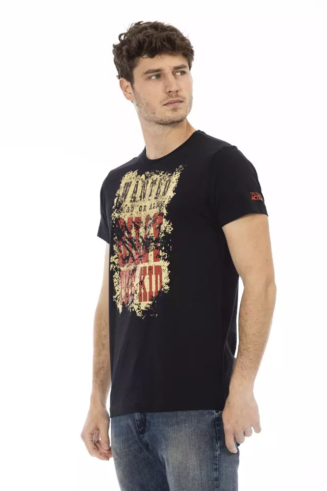 Trussardi Action Black Cotton Men T-Shirt Trussardi Action