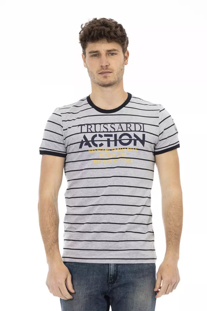 Trussardi Action Gray Cotton Men's T-Shirt Trussardi Action