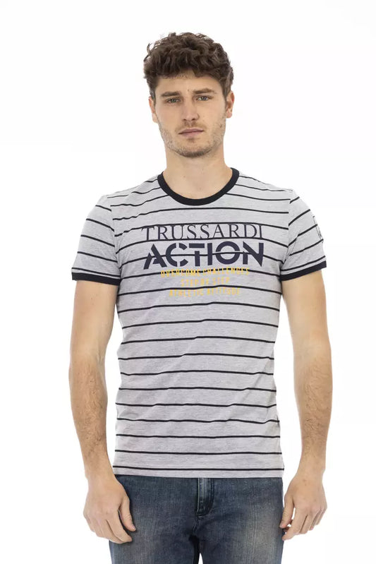 Trussardi Action Gray Cotton Men's T-Shirt Trussardi Action