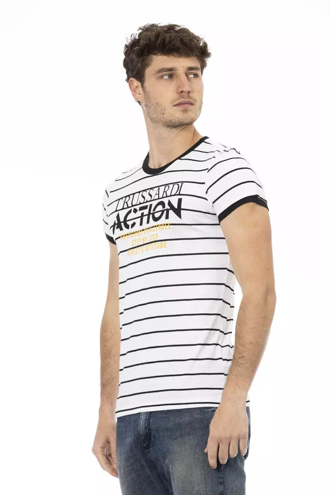 Trussardi Action White Cotton Men T-Shirt Trussardi Action