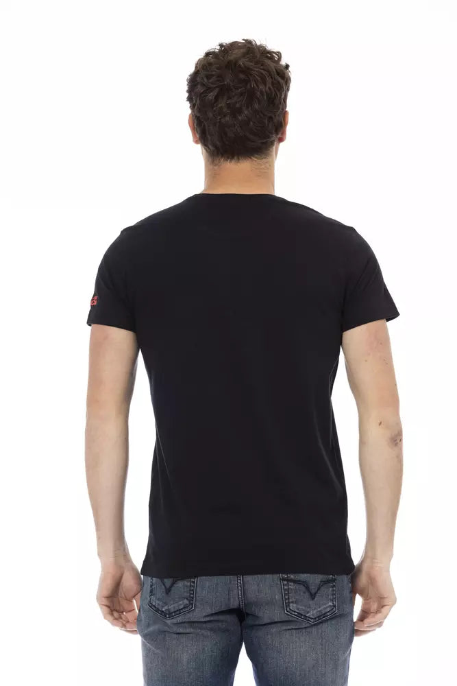 Trussardi Action Black Cotton Men T-Shirt Trussardi Action