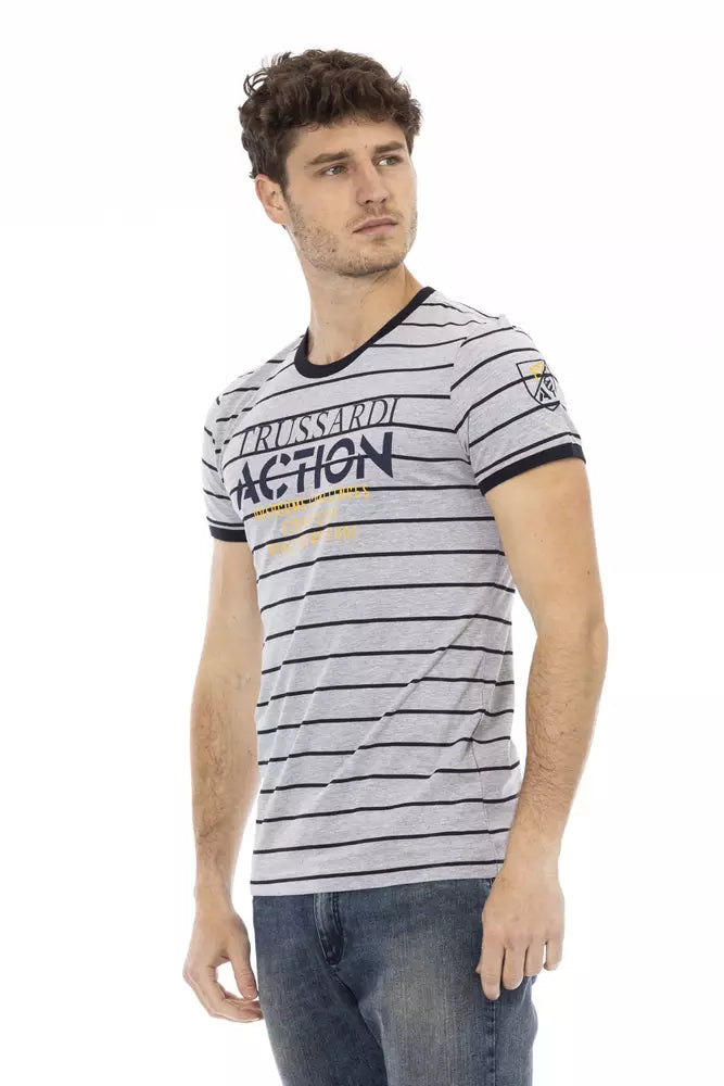 Trussardi Action Gray Cotton Men's T-Shirt Trussardi Action