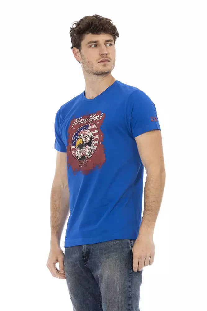 Trussardi Action Blue Cotton Men's T-Shirt Trussardi Action