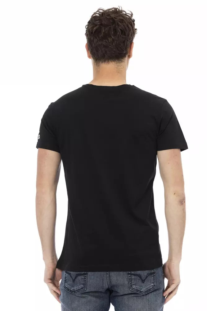 Trussardi Action Black Cotton Men T-Shirt Trussardi Action