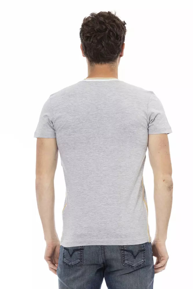 Trussardi Action Gray Cotton Men T-Shirt Trussardi Action