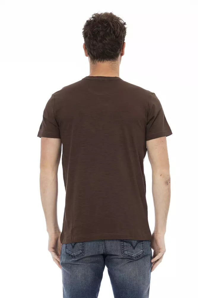 Trussardi Action Brown Cotton Men T-Shirt Trussardi Action