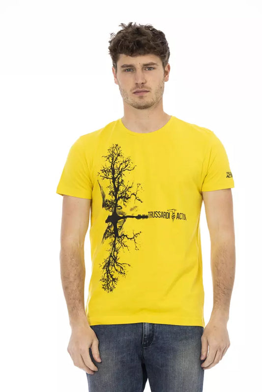 Trussardi Action Yellow Cotton Men T-Shirt Trussardi Action