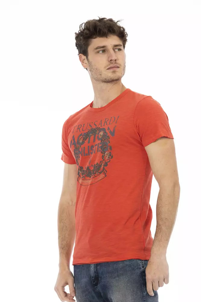 Trussardi Action Red Cotton Men's T-Shirt Trussardi Action