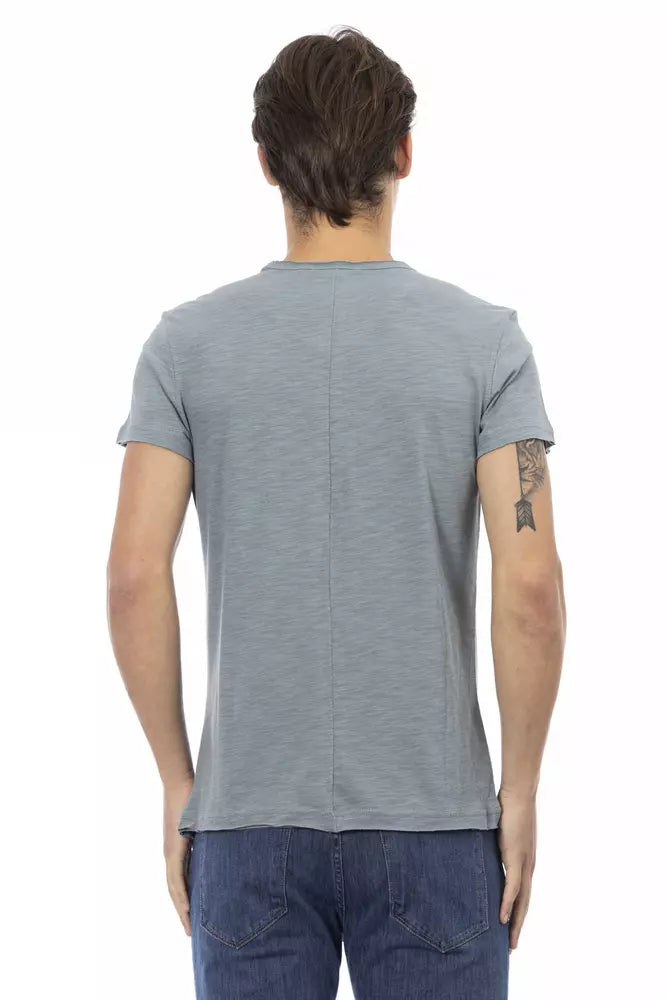Trussardi Action Gray Cotton Men T-Shirt Trussardi Action