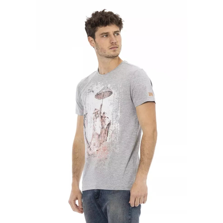 Trussardi Action Gray Cotton Men T-Shirt