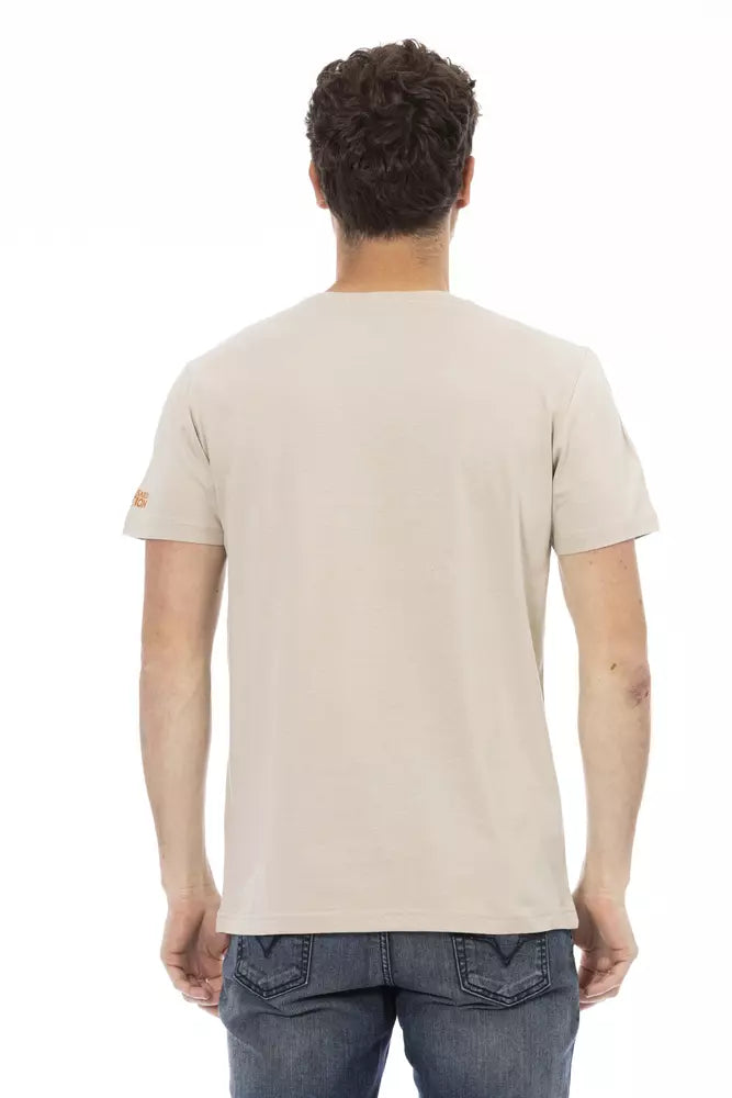 Trussardi Action Beige Cotton Men T-Shirt Trussardi Action