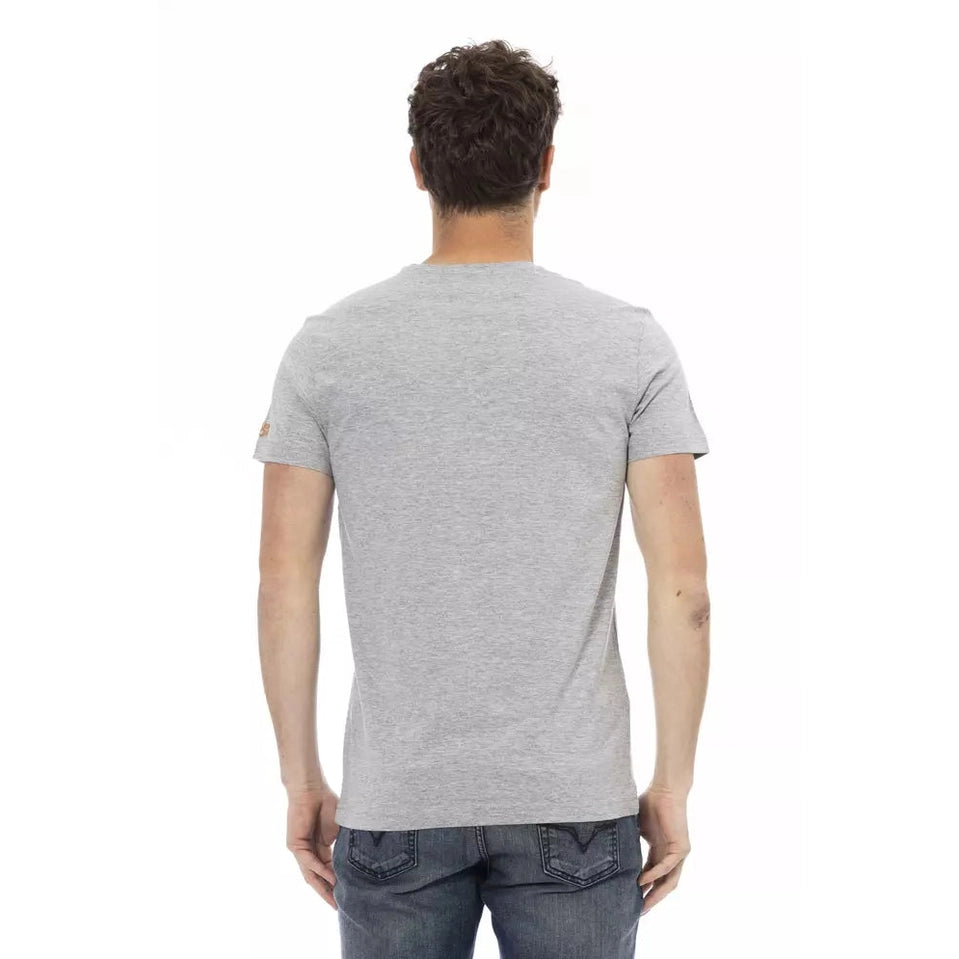 Trussardi Action Gray Cotton Men T-Shirt