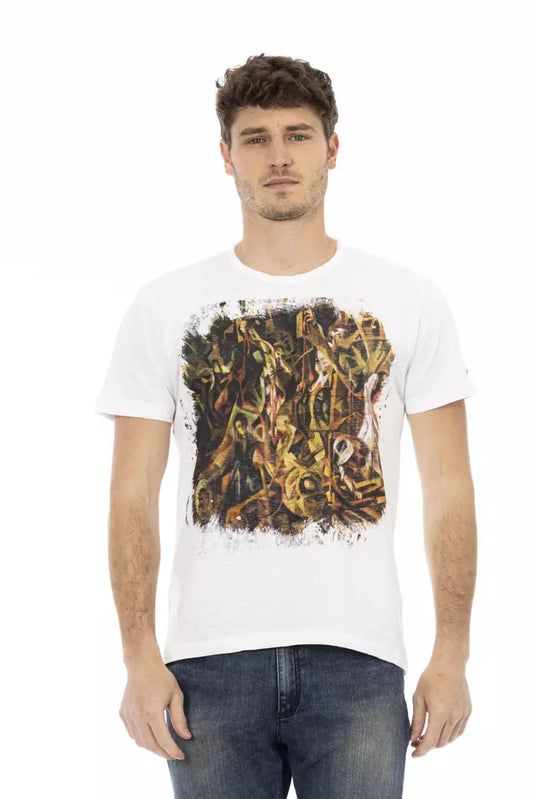 Trussardi Action White Cotton Men T-Shirt Trussardi Action