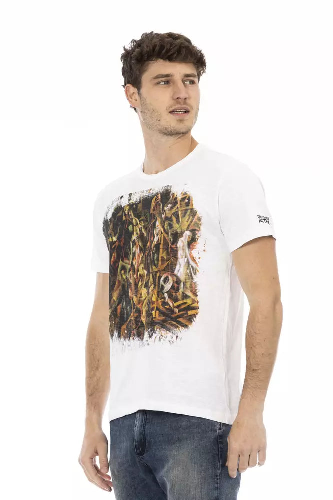 Trussardi Action White Cotton Men T-Shirt Trussardi Action
