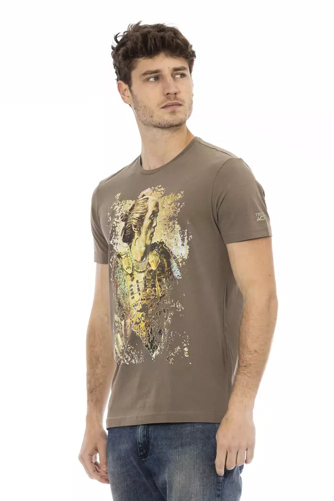 Trussardi Action Brown Cotton Men T-Shirt Trussardi Action