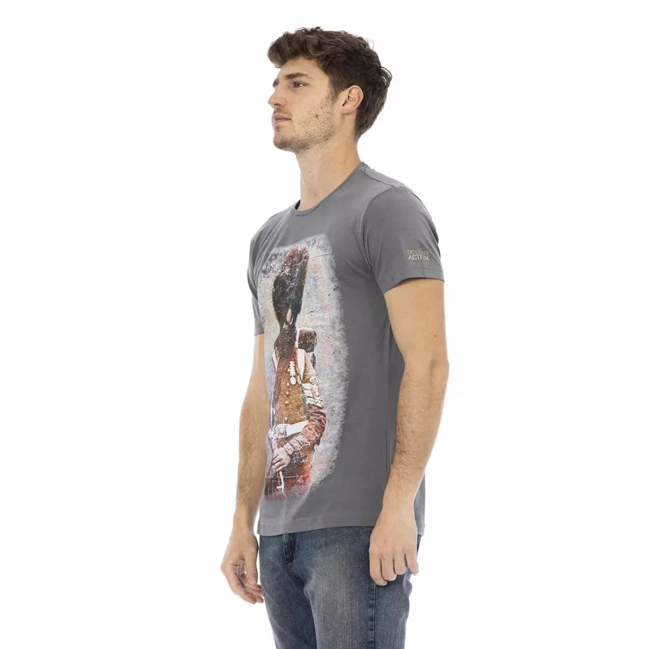 Trussardi Action Gray Cotton Men T-Shirt