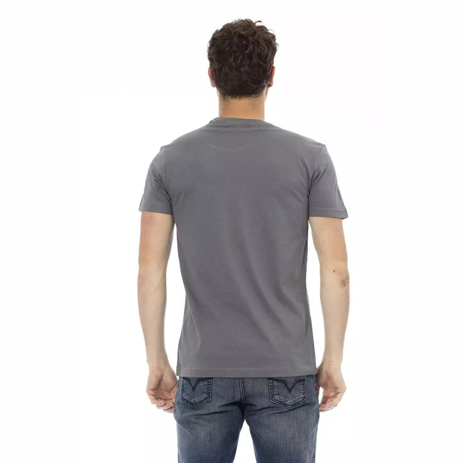 Trussardi Action Gray Cotton Men T-Shirt