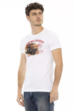 White cotton men's T-shirt from Trussardi Action featuring a casual fit and minimalist design.
