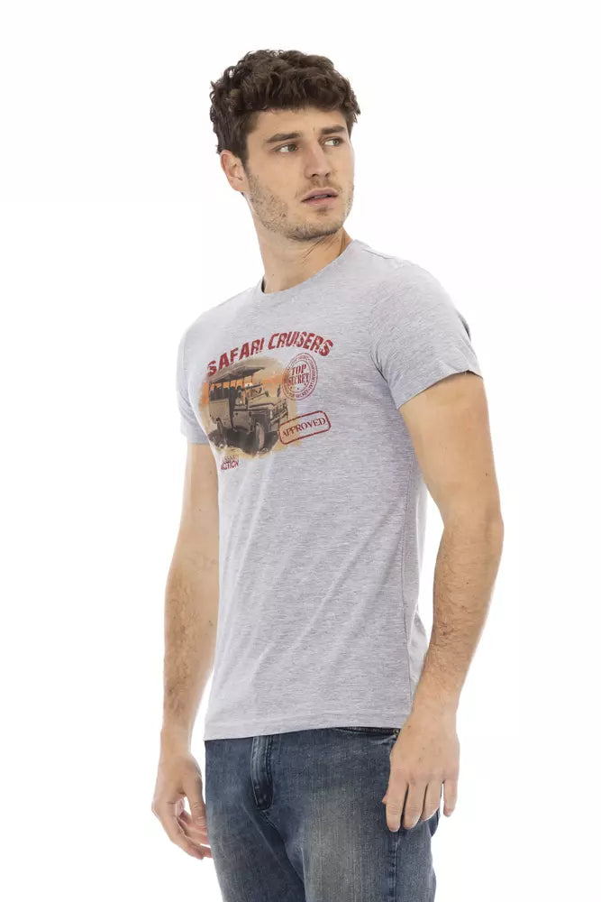 Trussardi Action Gray Cotton Men T-Shirt Trussardi Action