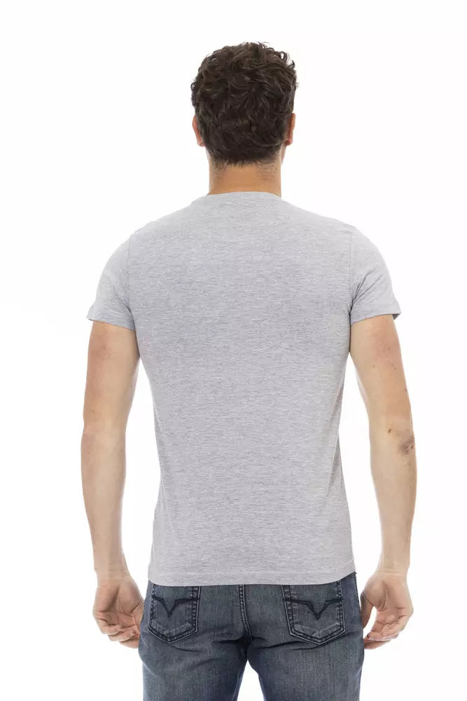Trussardi Action Gray Cotton Men T-Shirt Trussardi Action