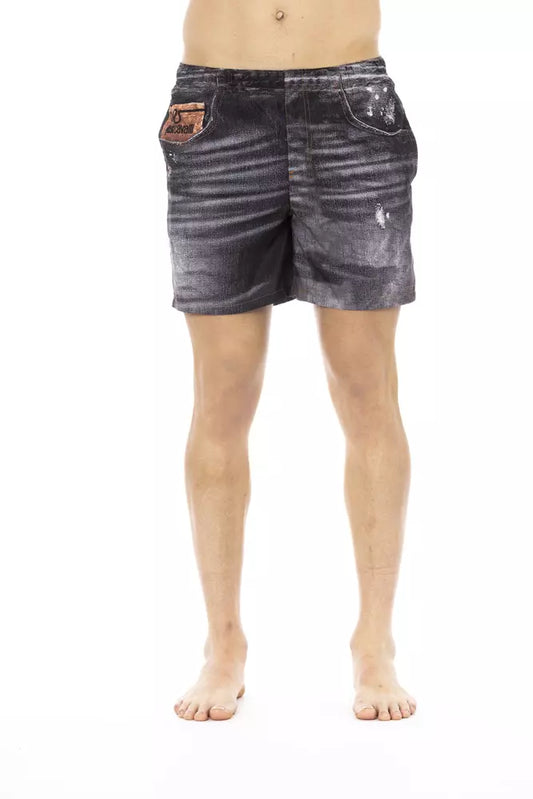 Just Cavalli Black Polyester Men Swimwear Short