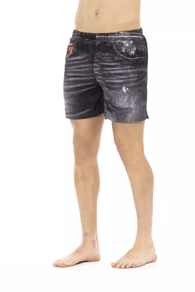 Just Cavalli Black Polyester Men Swimwear Short