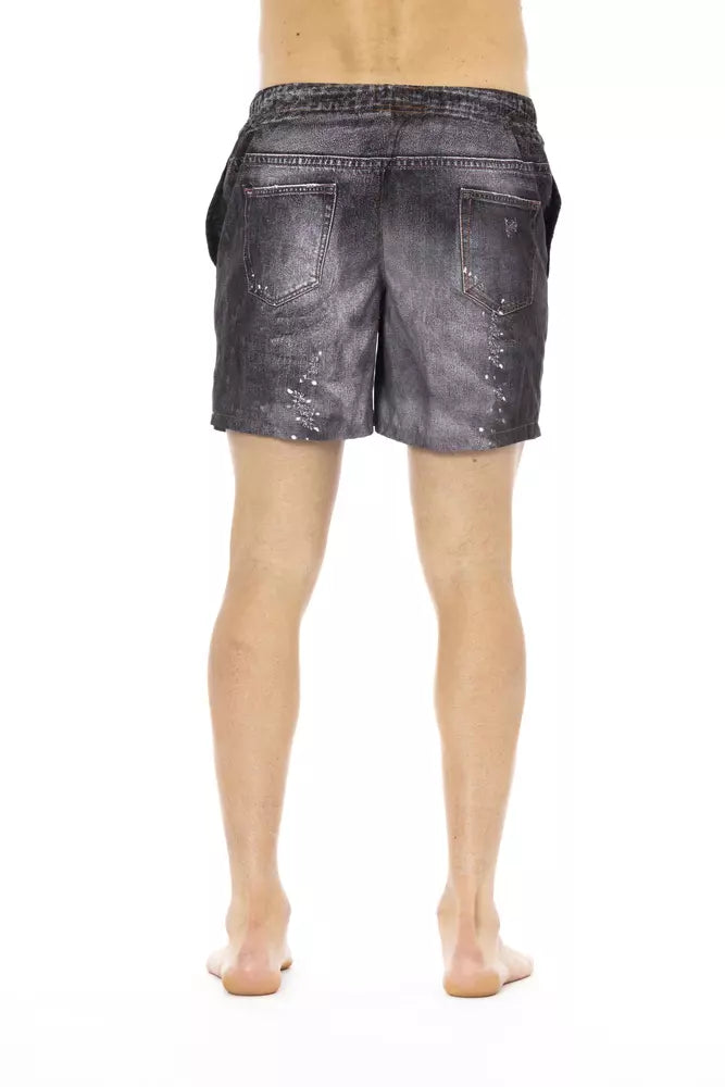 Just Cavalli Black Polyester Men Swimwear Short