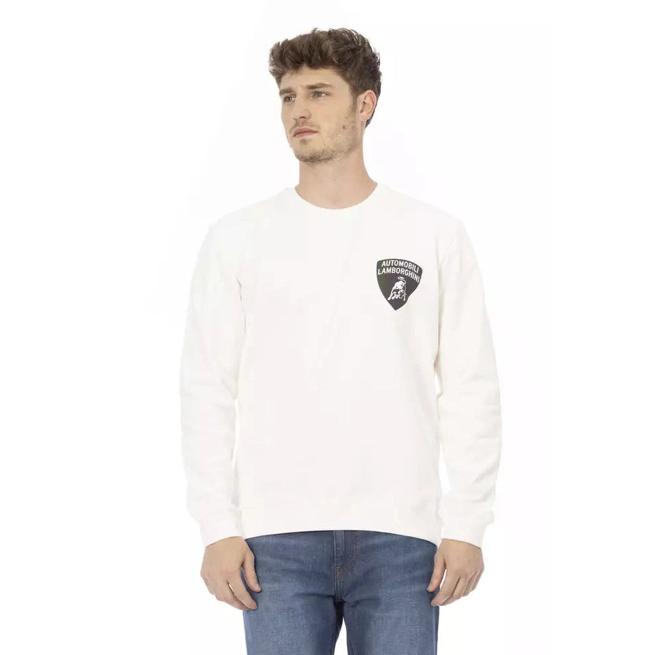 Automobili Lamborghini White Cotton Men's Sweater