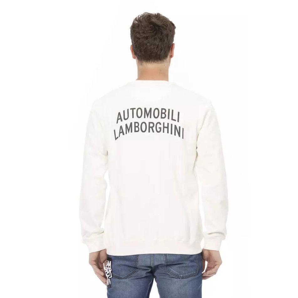 Automobili Lamborghini White Cotton Men's Sweater