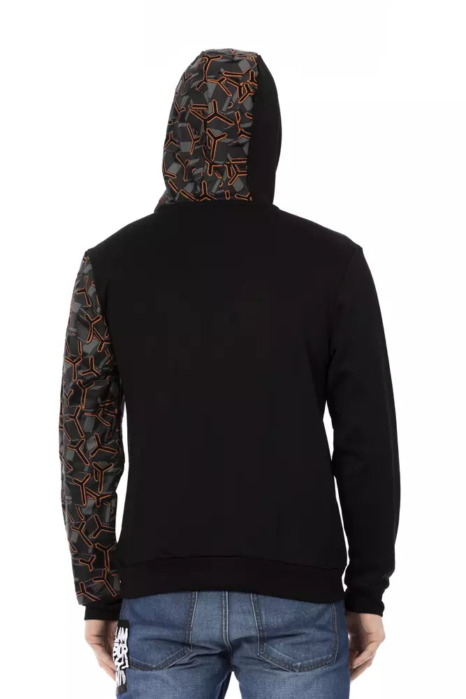 Automobili Lamborghini Black Cotton Men's Hooded Sweater Automobili Lamborghini