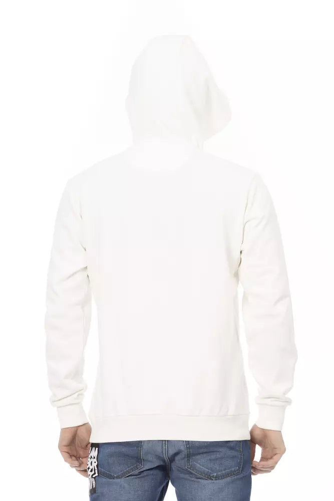 Automobili Lamborghini White Cotton Men Sweater with Pockets Automobili Lamborghini