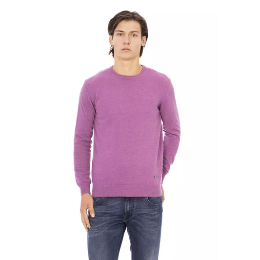 Baldinini Trend Purple Wool Men Sweater Baldinini Trend