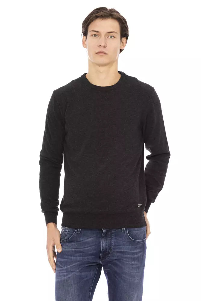 Baldinini Trend Black Wool Men's Sweater Baldinini Trend