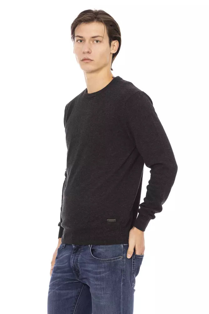 Baldinini Trend Black Wool Men's Sweater Baldinini Trend