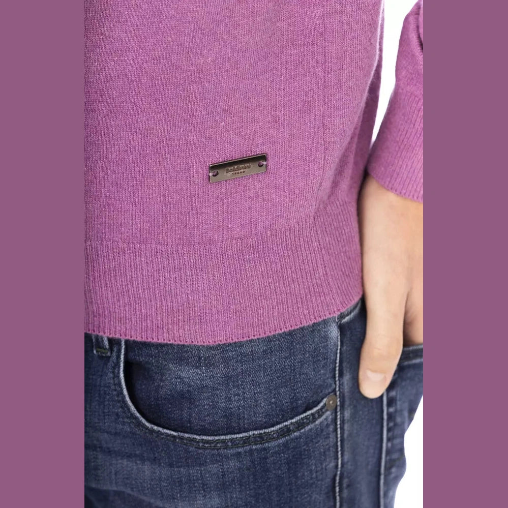 Baldinini Trend Purple Wool Men Sweater Baldinini Trend