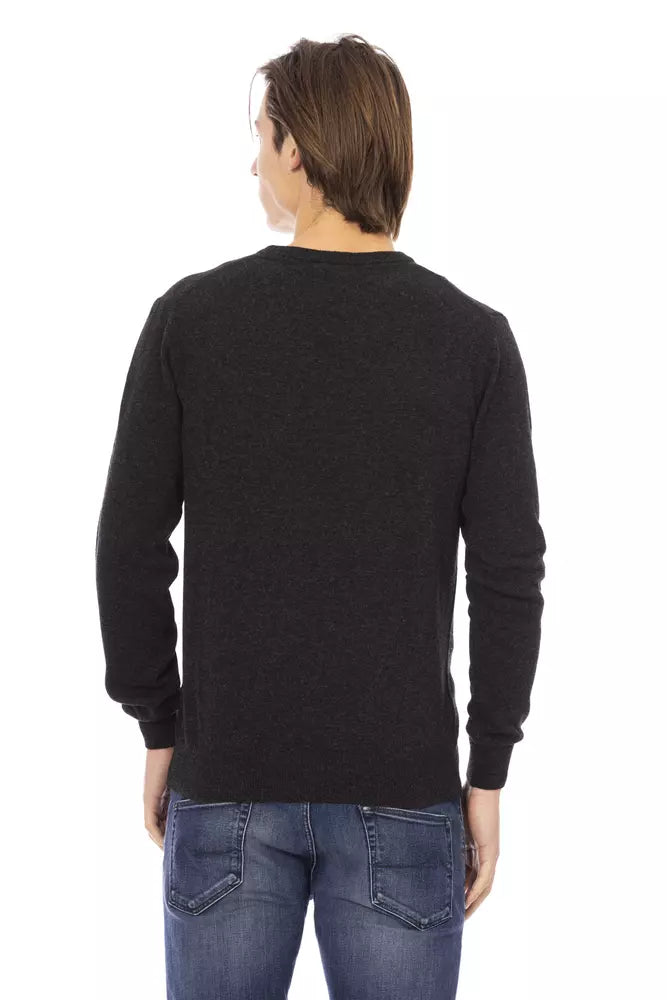Baldinini Trend Black Wool Men's Sweater Baldinini Trend