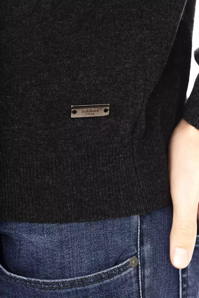 Baldinini Trend Black Wool Men's Sweater Baldinini Trend