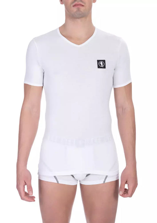 Bikkembergs White Cotton Men's T-Shirt Bikkembergs