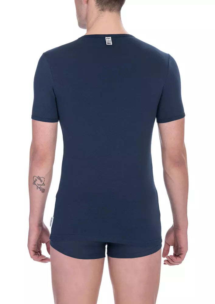 Bikkembergs Blue Cotton Men T-Shirt Bikkembergs