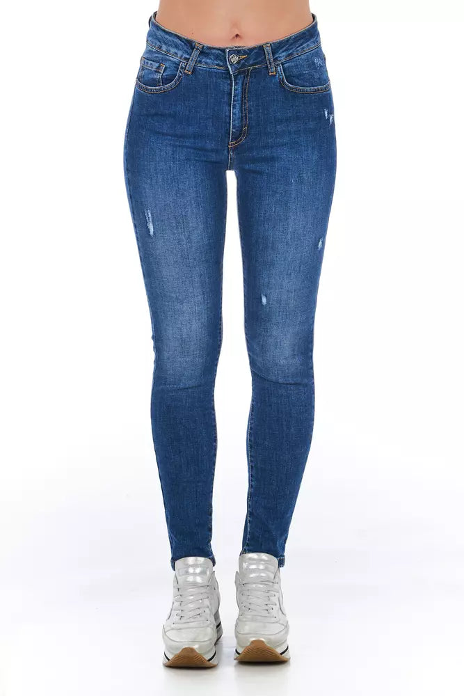 Frankie Morello Blue Other Fibres Women Jeans Frankie Morello