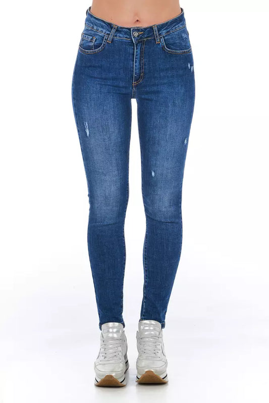 Frankie Morello Blue Other Fibres Women Jeans Frankie Morello