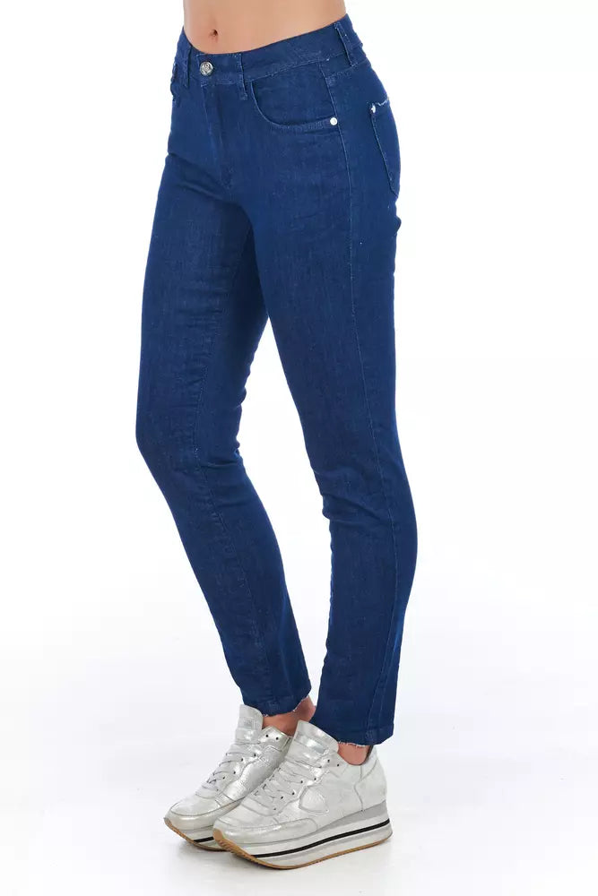 Frankie Morello Blue Cotton Women's Skinny Jean Frankie Morello